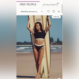 Free People ONE ONE Black and White Women's Swim Set